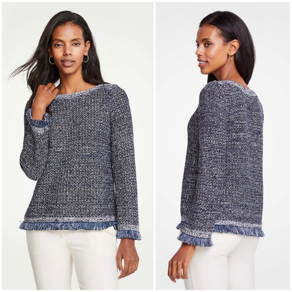 Ann Taylor Sequin Fringe Sweater